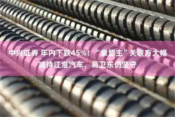中兴证券 年内下跌45%！“章盟主”关联方大幅减持江淮汽车，葛卫东仍坚守